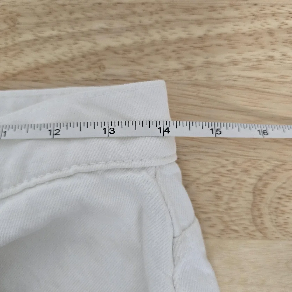 RE/DONE Jeans Womens 29 White‎ Distressed Straight Leg High Rise Denim Pants